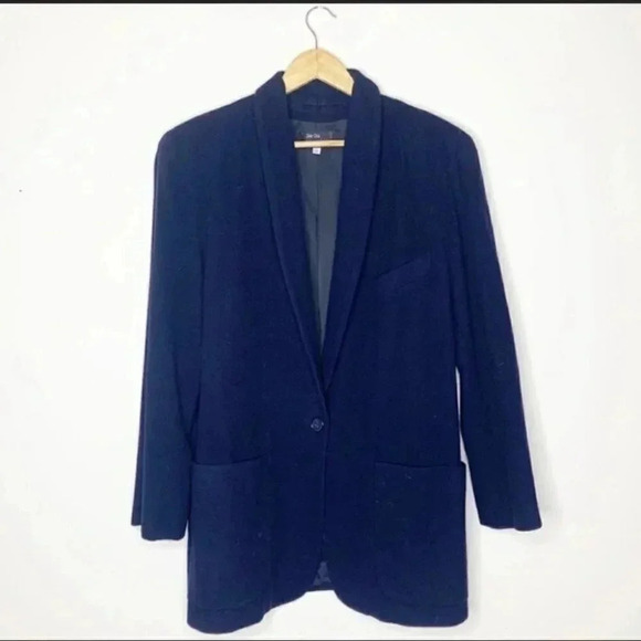 Shin Choi Vintage Oversized Navy Wool Cashmere Blazer Size Medium - Picture 2 of 8
